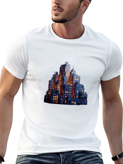 Night Cityscape Graphic Tee - Urban Style