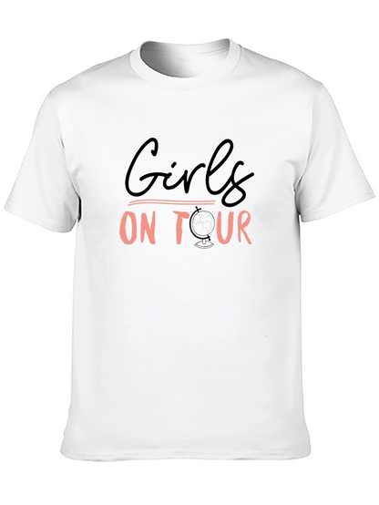Girls On Tour Graphic Tee - Black Crew Neck