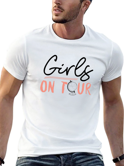 Girls On Tour Graphic Tee - Black Crew Neck