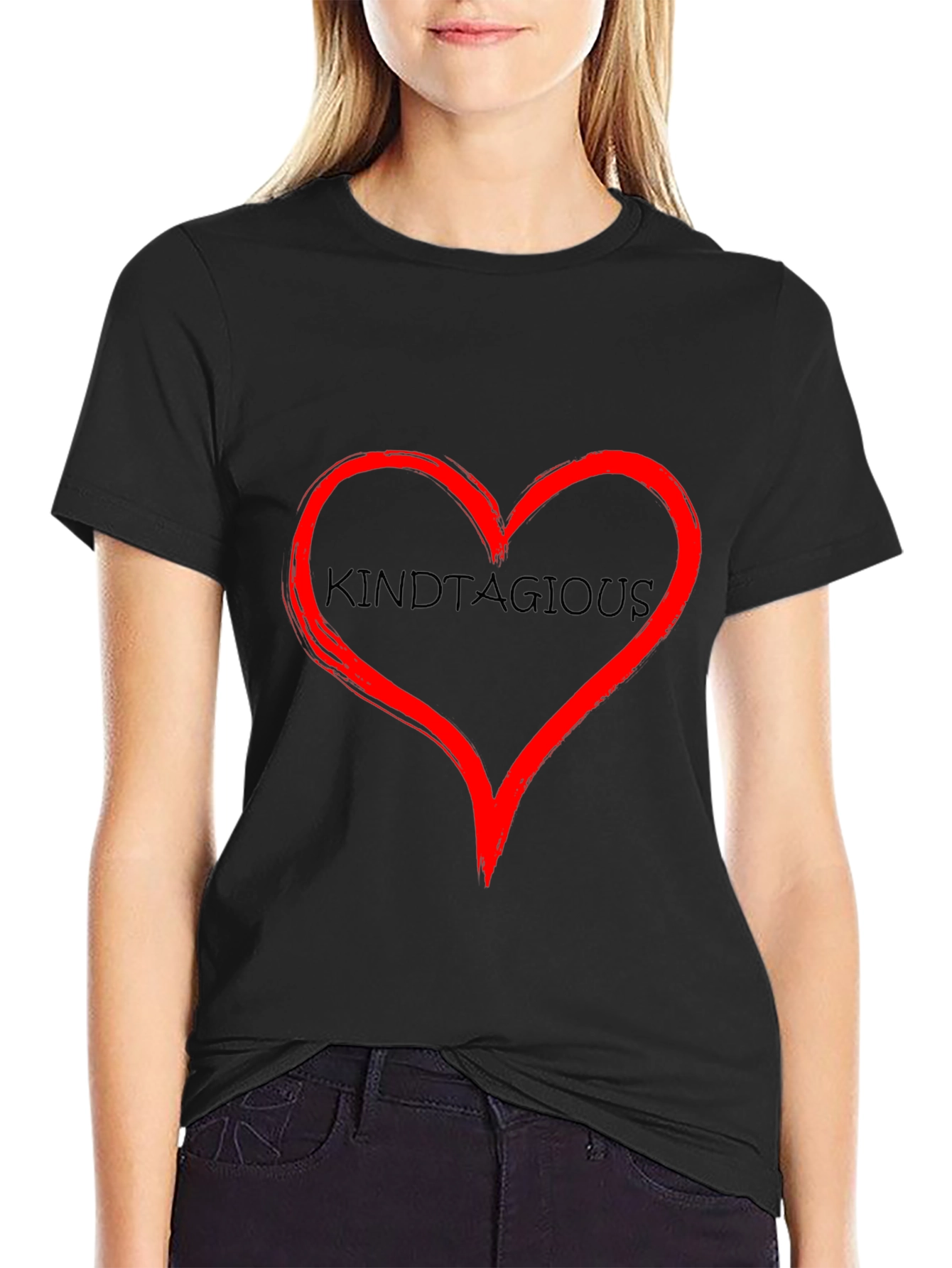 Kindtagious Heart Black T-Shirt