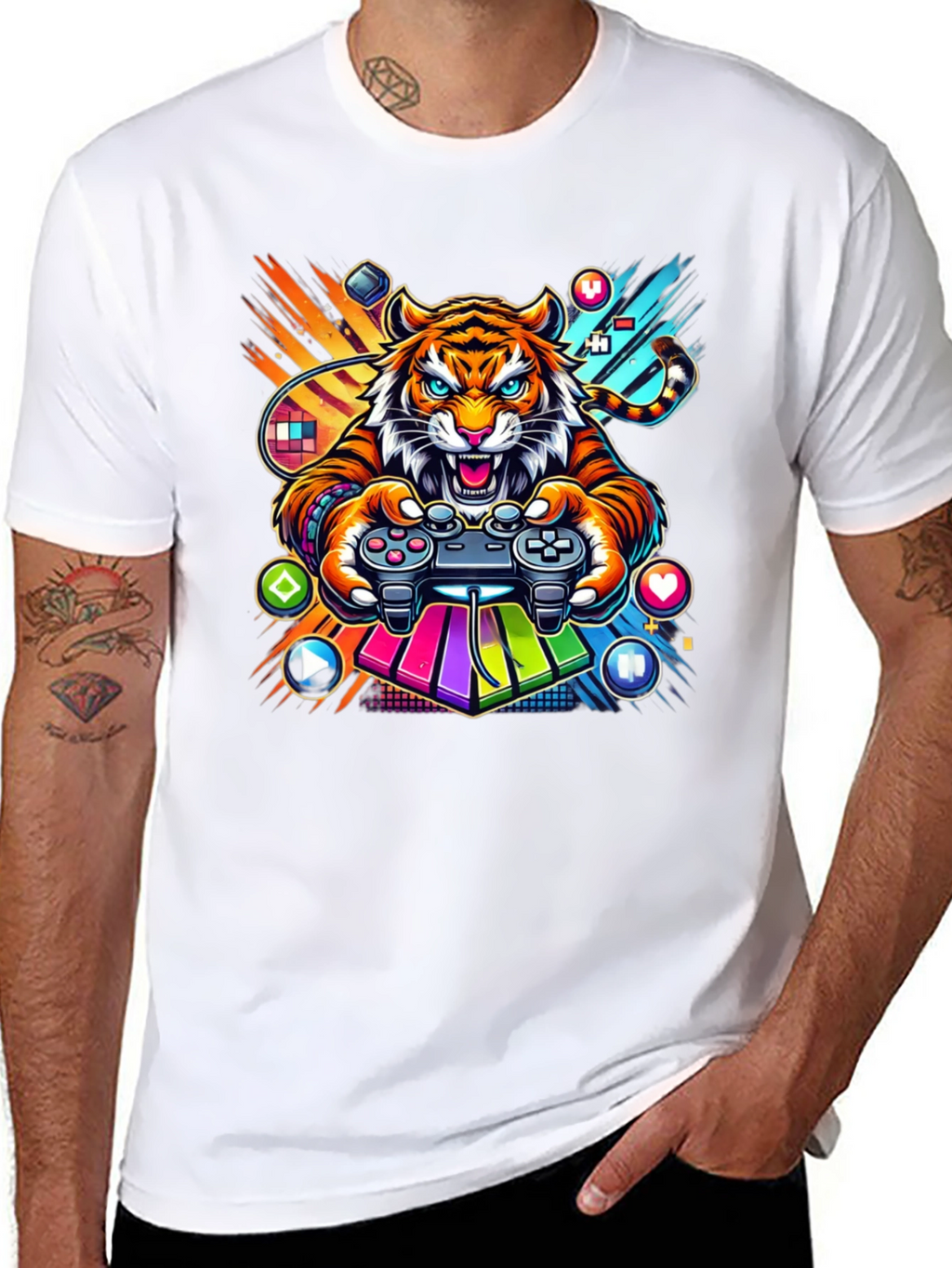 Gaming Tiger Graphic Tee - Gamer Style