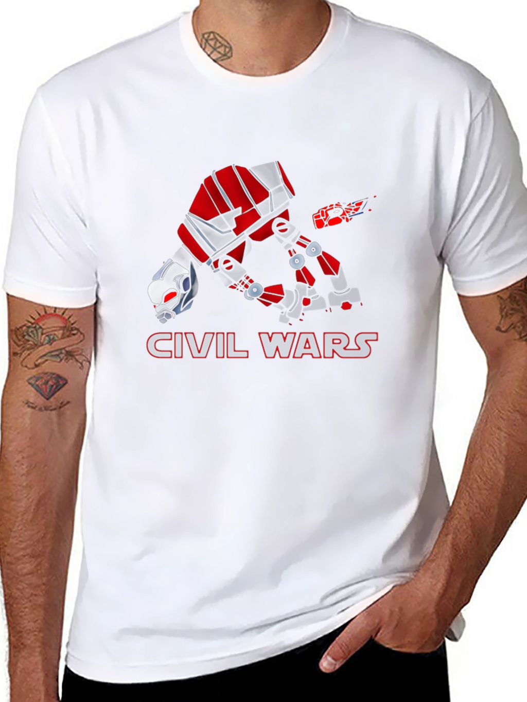 Civil War Ant-Man Graphic Print Black T-Shirt