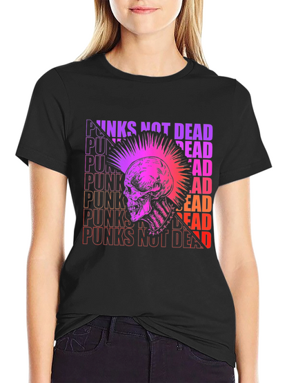 Punk Skull Graphic Tee - Not Dead!