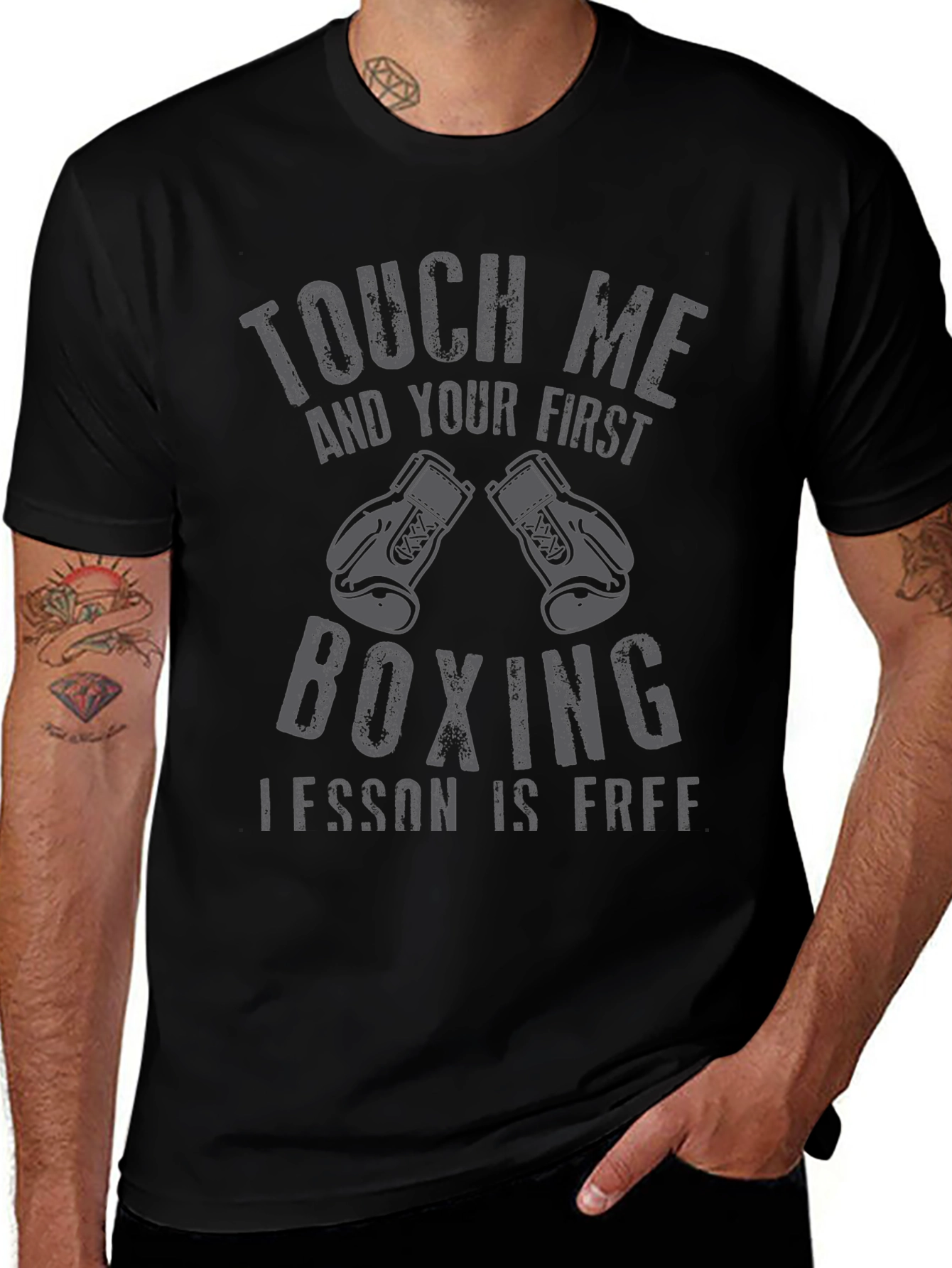 Touch Me Boxing Lesson T-Shirt - Funny Martial Arts Tee