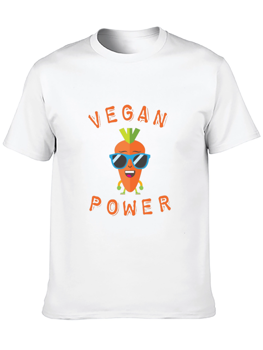 Vegan Power Graphic Tee - Carrot Cartoon
