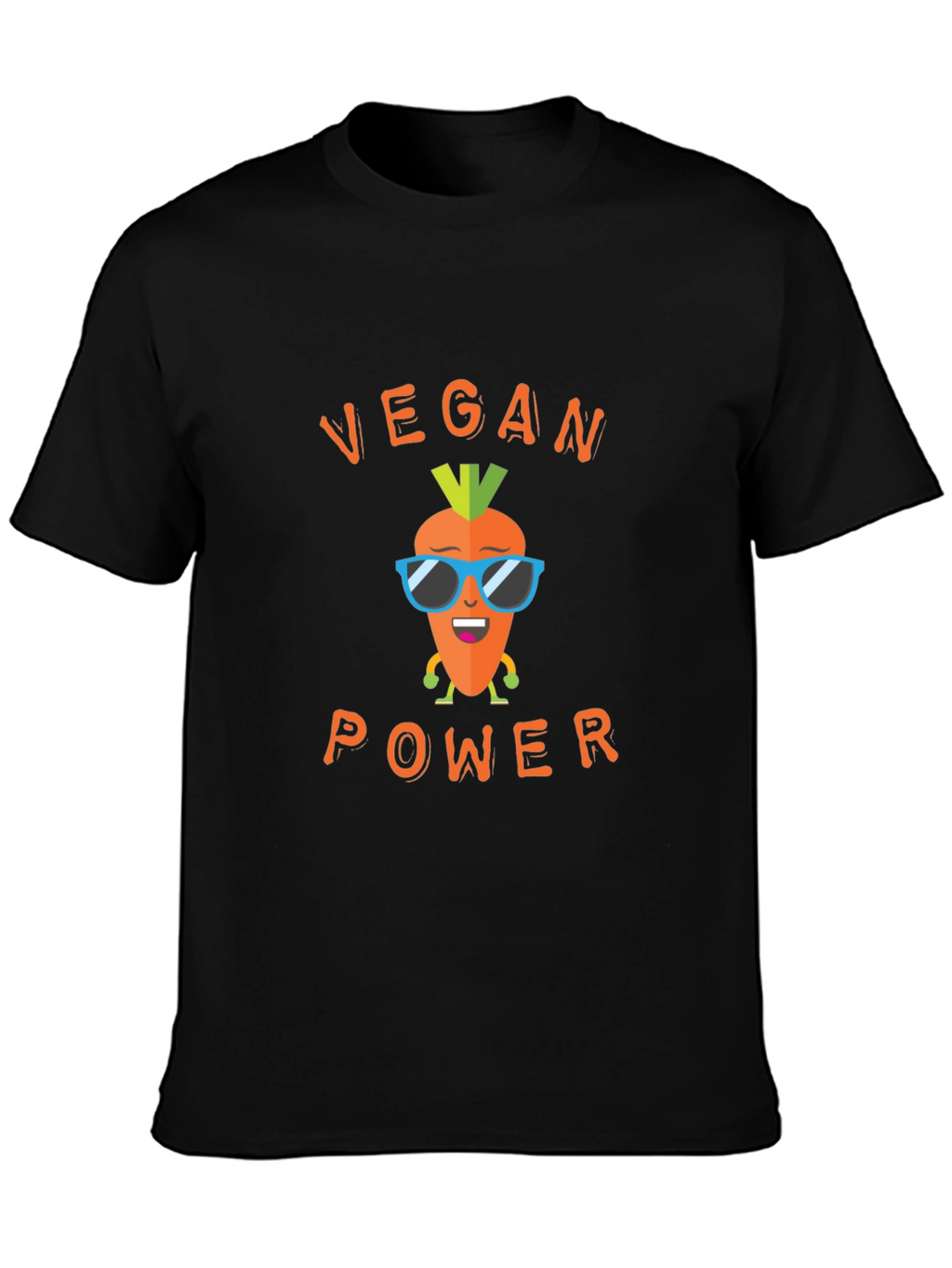 Vegan Power Graphic Tee - Carrot Cartoon