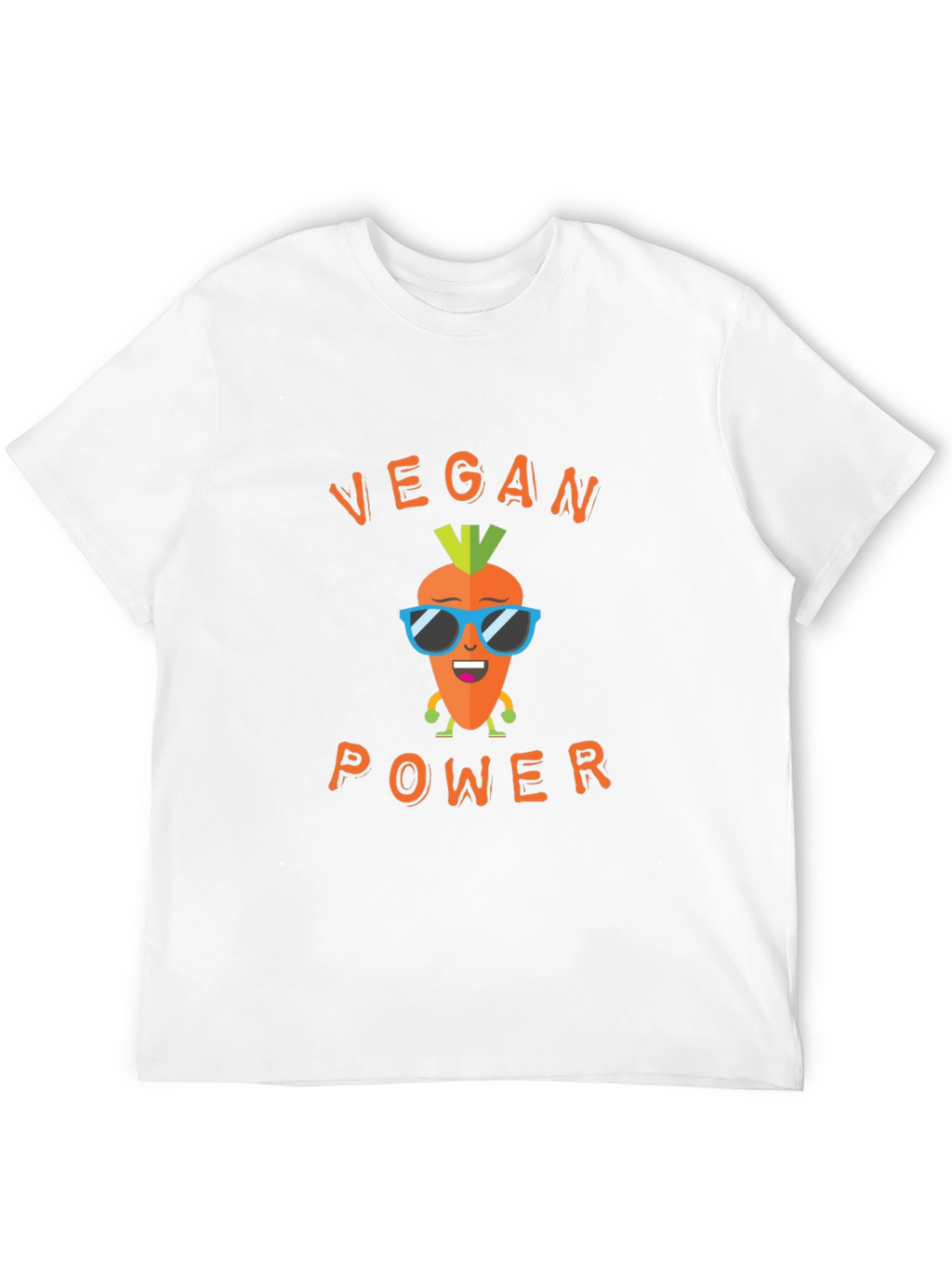 Vegan Power Graphic Tee - Carrot Cartoon