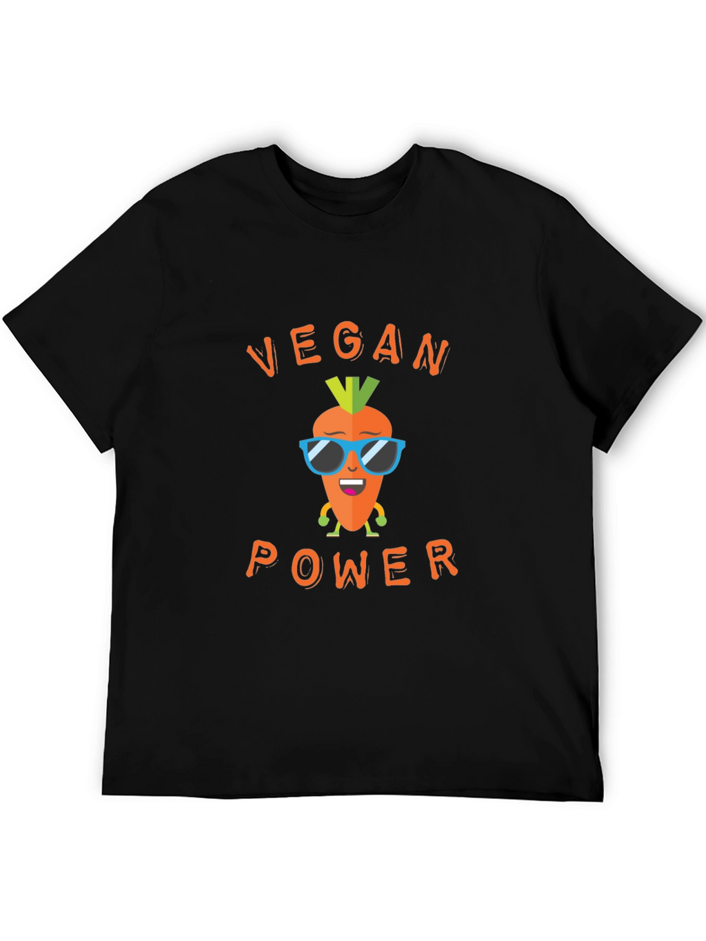 Vegan Power Graphic Tee - Carrot Cartoon