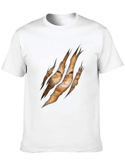 Cat Rip Graphic Tee - Unique Animal Lover T-Shirt