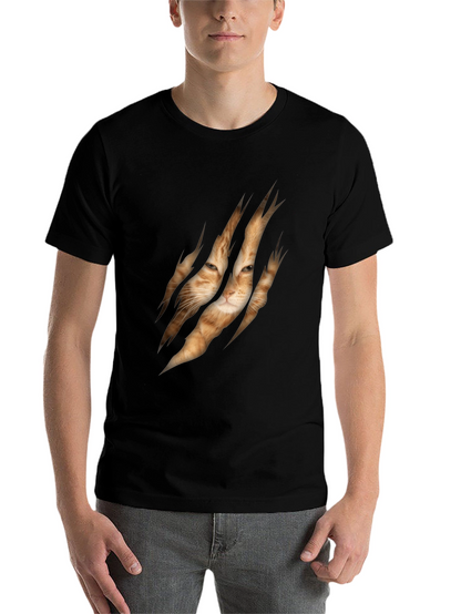 Cat Rip Graphic Tee - Unique Animal Lover T-Shirt