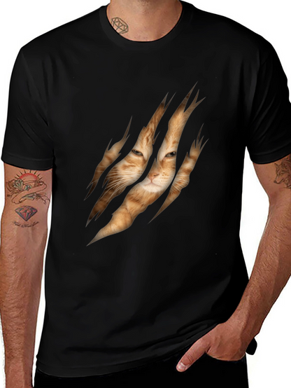 Cat Rip Graphic Tee - Unique Animal Lover T-Shirt