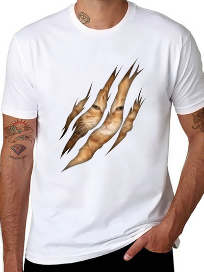 Cat Rip Graphic Tee - Unique Animal Lover T-Shirt