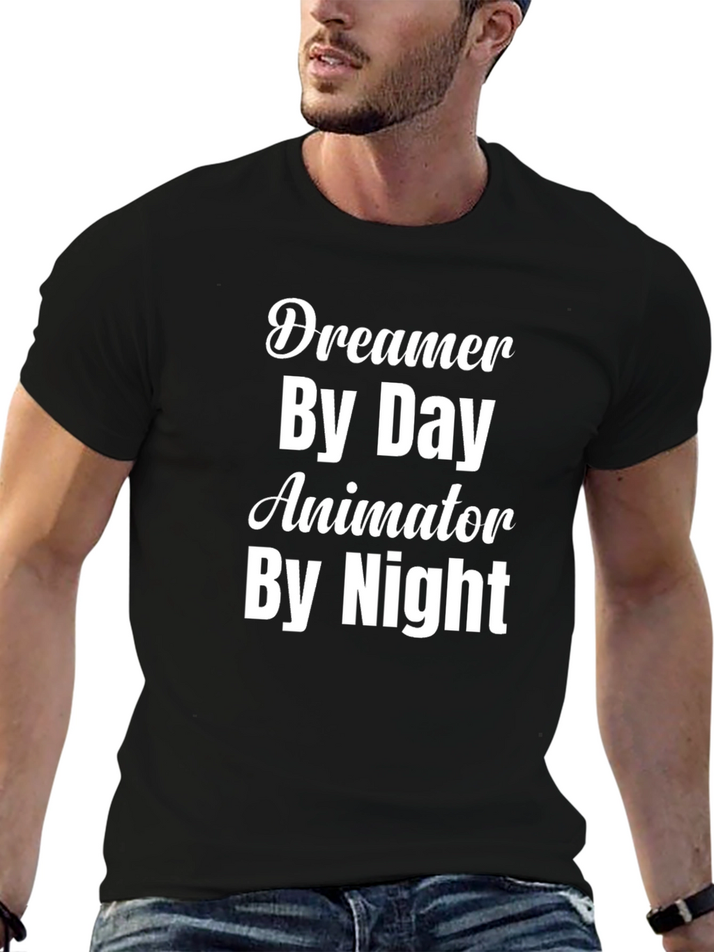Dreamer by Day Animator by Night Black T-Shirt