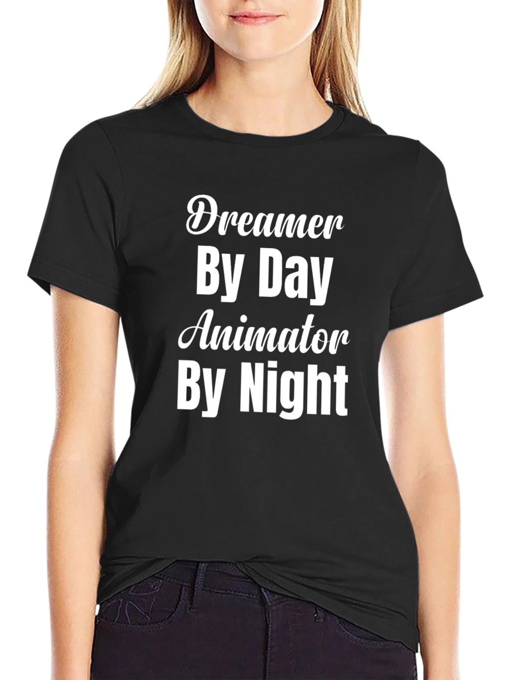 Dreamer by Day Animator by Night Black T-Shirt