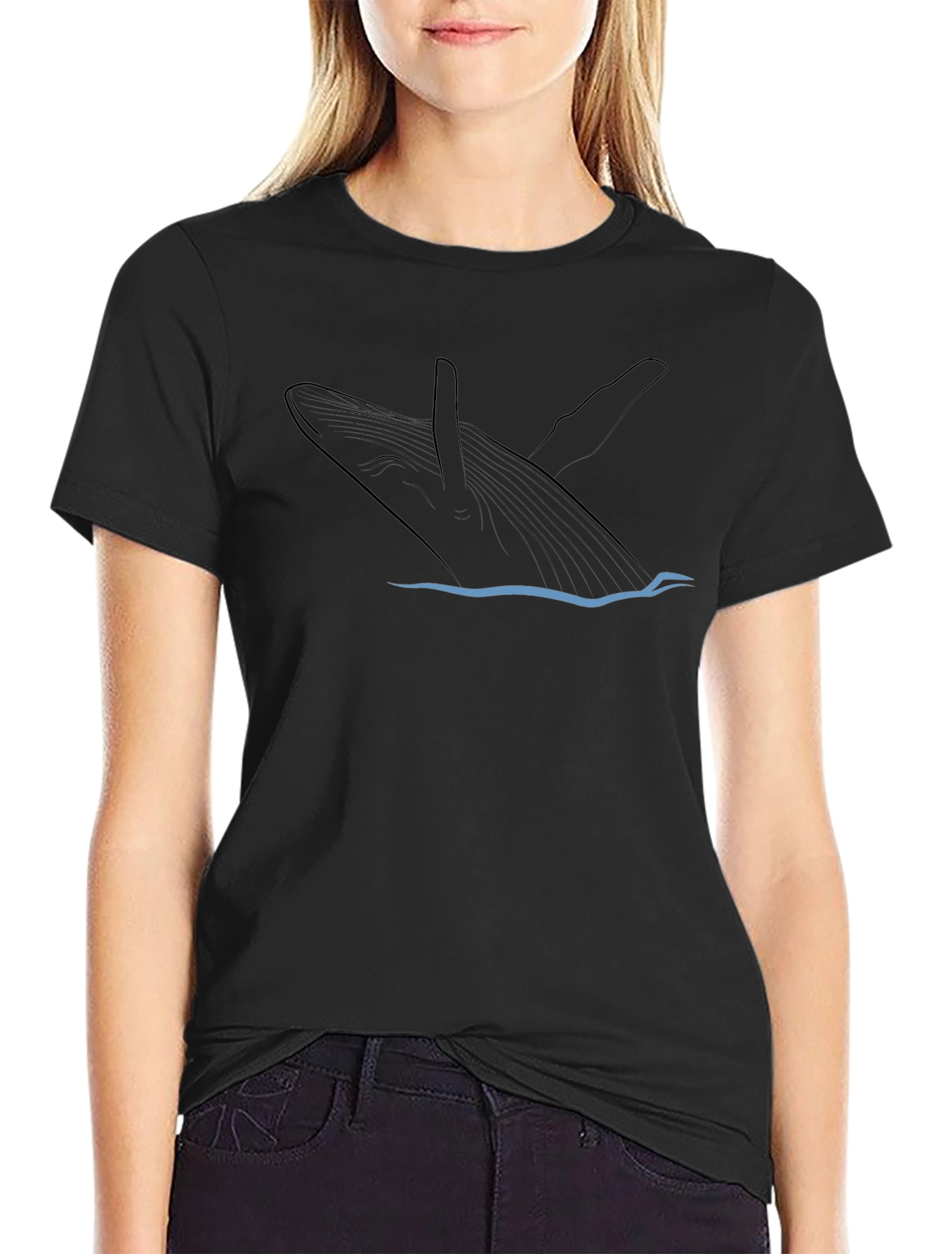 Whale Graphic Black T-Shirt - Mens