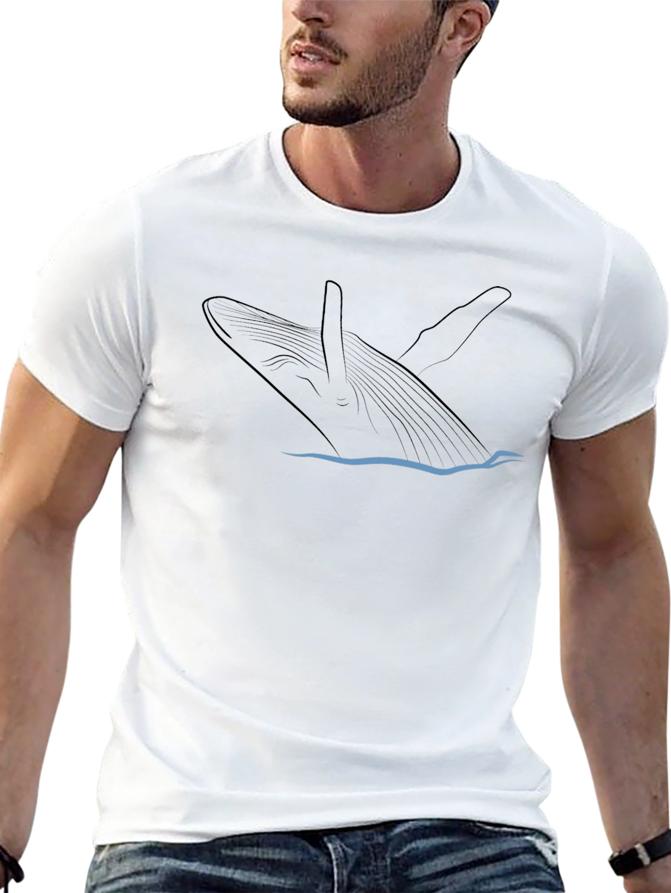 Whale Graphic Black T-Shirt - Mens