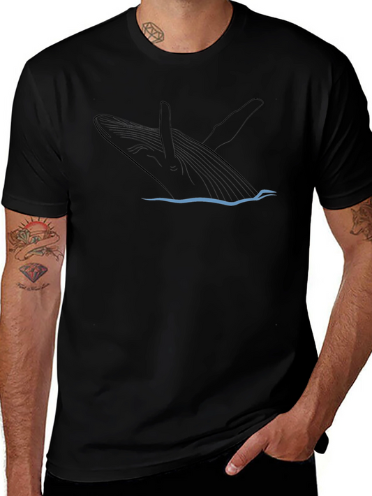 Whale Graphic Black T-Shirt - Mens