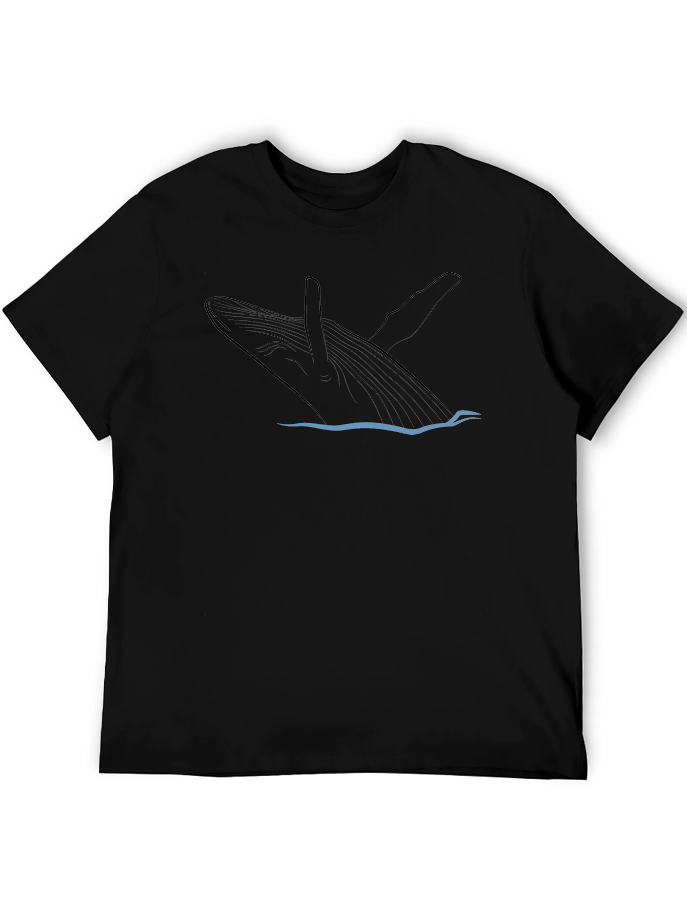 Whale Graphic Black T-Shirt - Mens