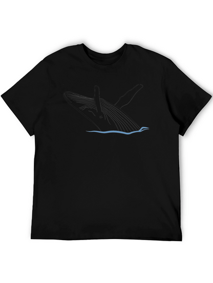 Whale Graphic Black T-Shirt - Mens
