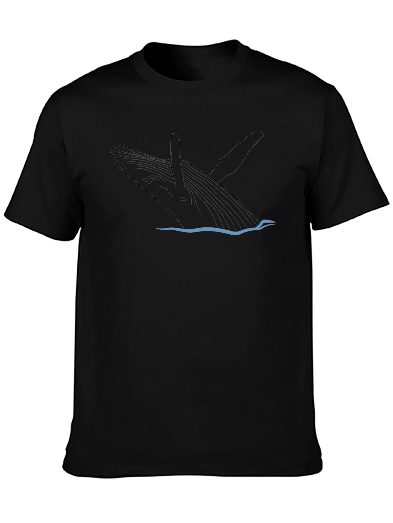 Whale Graphic Black T-Shirt - Mens