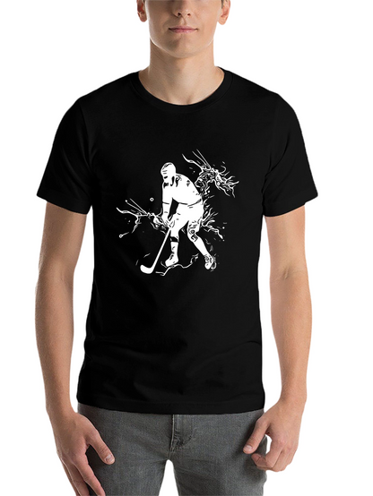 Hockey Player Graphic Black T-Shirt