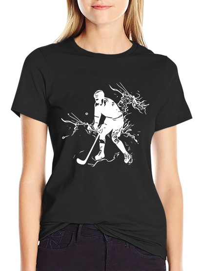 Hockey Player Graphic Black T-Shirt