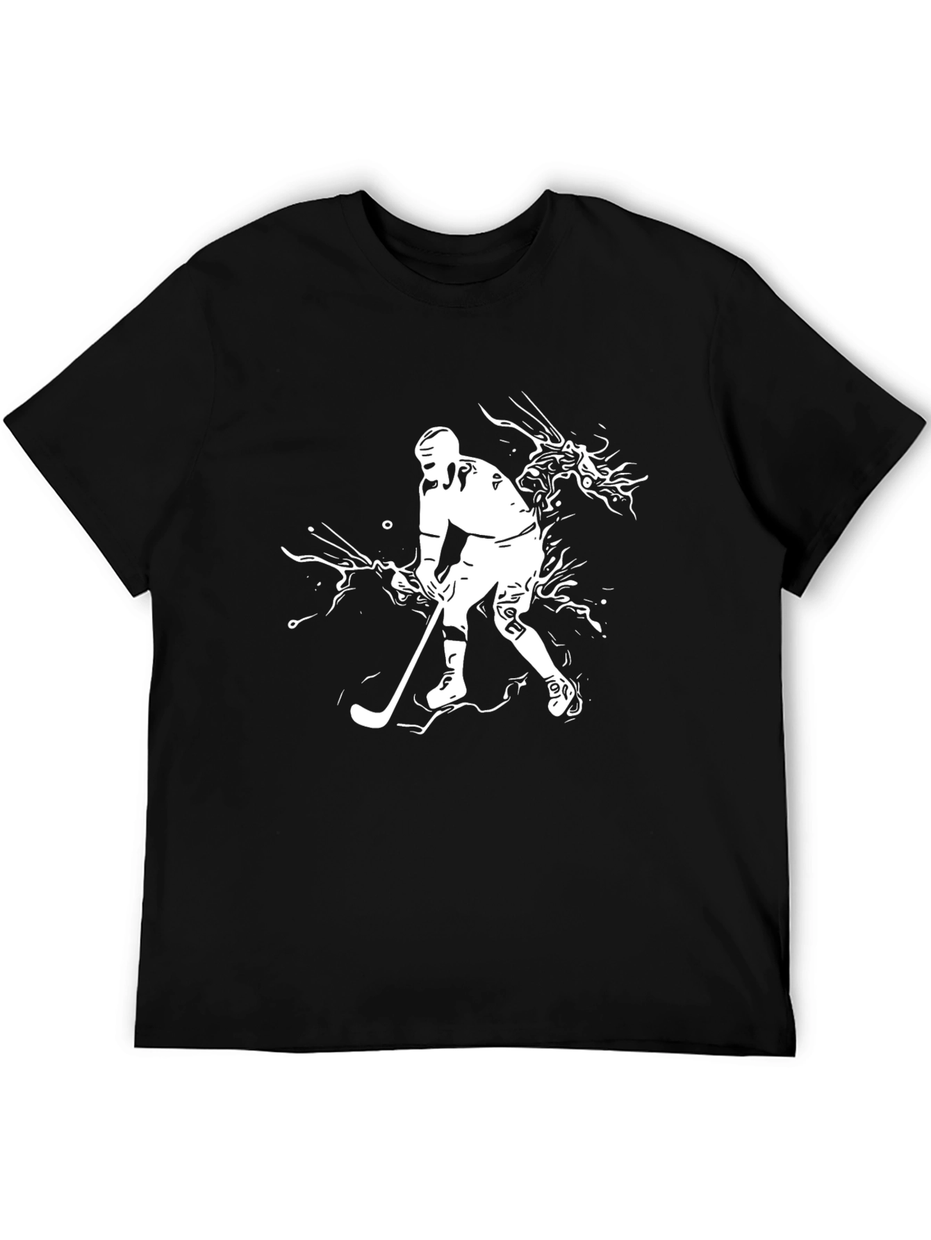 Hockey Player Graphic Black T-Shirt