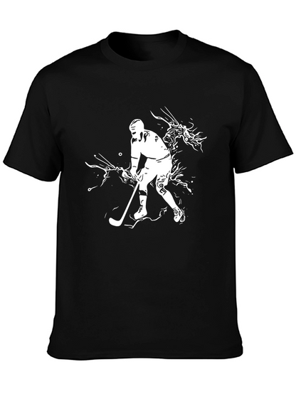 Hockey Player Graphic Black T-Shirt
