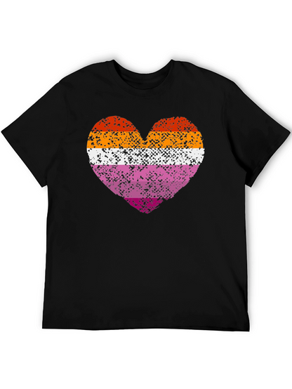 Lesbian Pride Heart Graphic T-Shirt