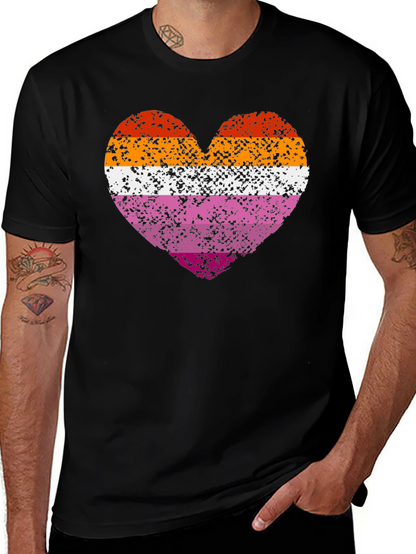 Lesbian Pride Heart Graphic T-Shirt