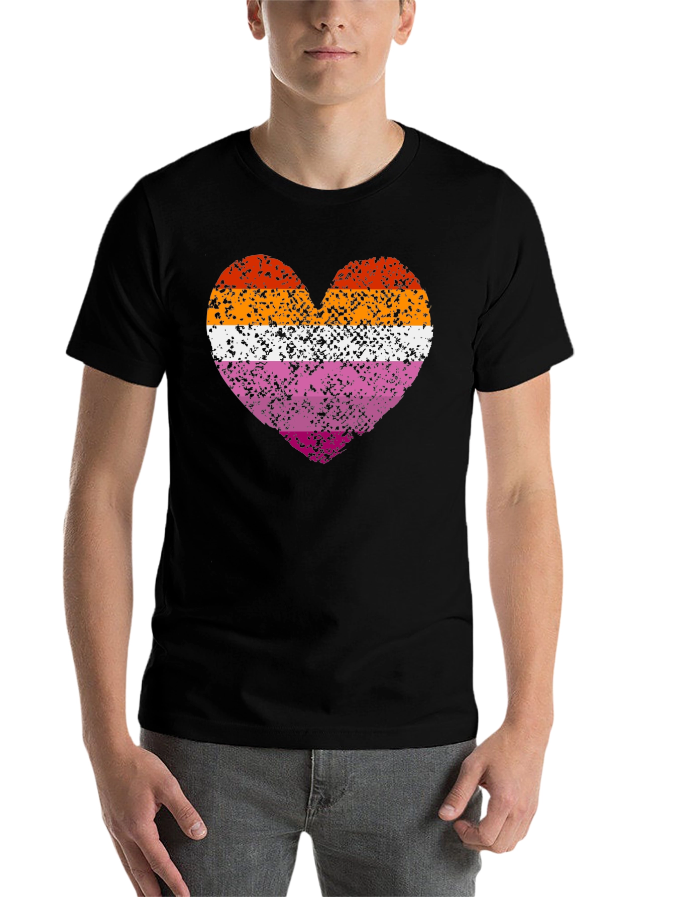 Lesbian Pride Heart Graphic T-Shirt