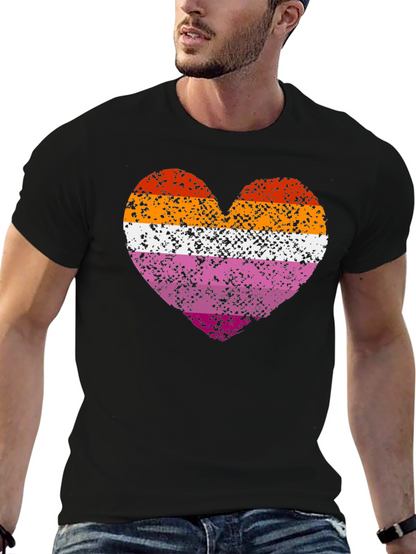 Lesbian Pride Heart Graphic T-Shirt