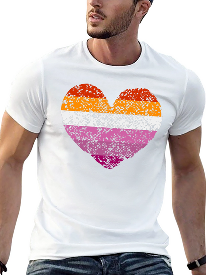 Lesbian Pride Heart Graphic T-Shirt