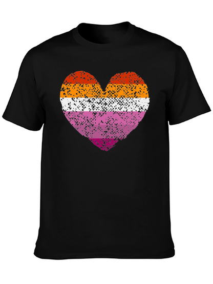 Lesbian Pride Heart Graphic T-Shirt