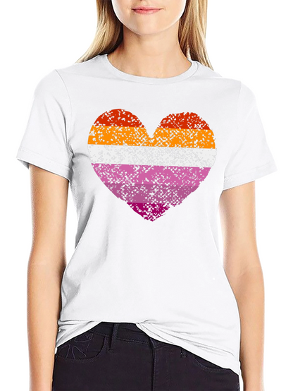 Lesbian Pride Heart Graphic T-Shirt