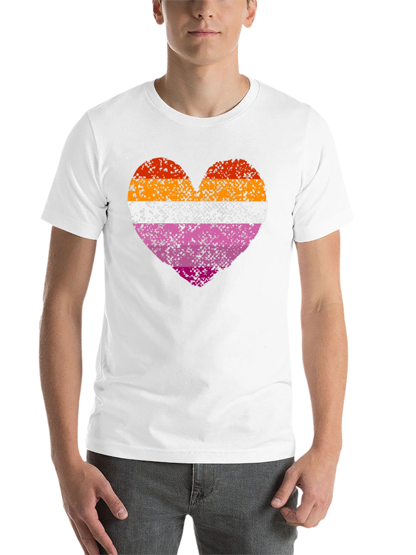 Lesbian Pride Heart Graphic T-Shirt