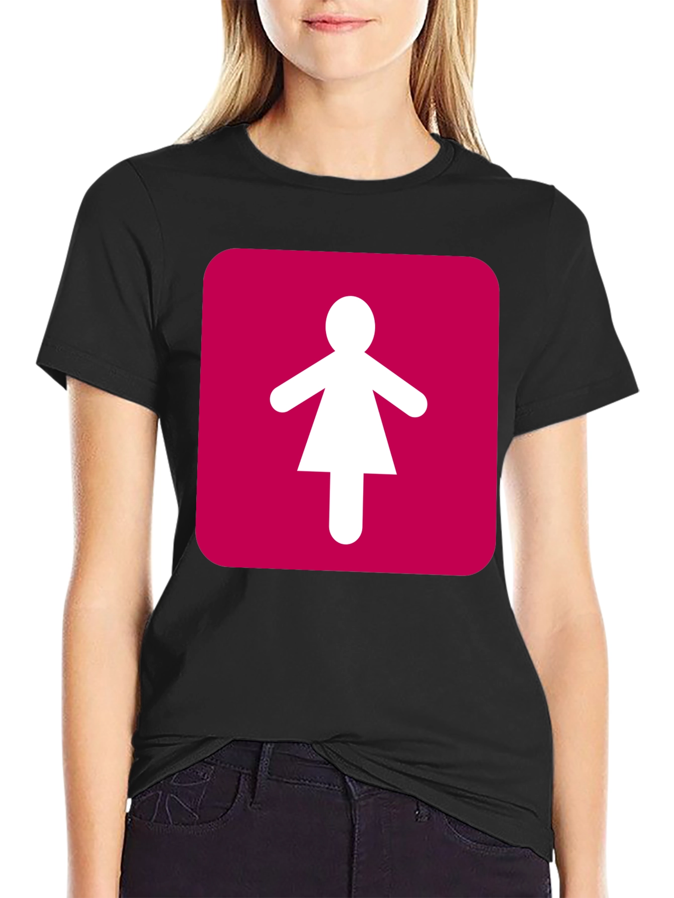 Girl Symbol Graphic Tee - Fun & Casual Black T-Shirt