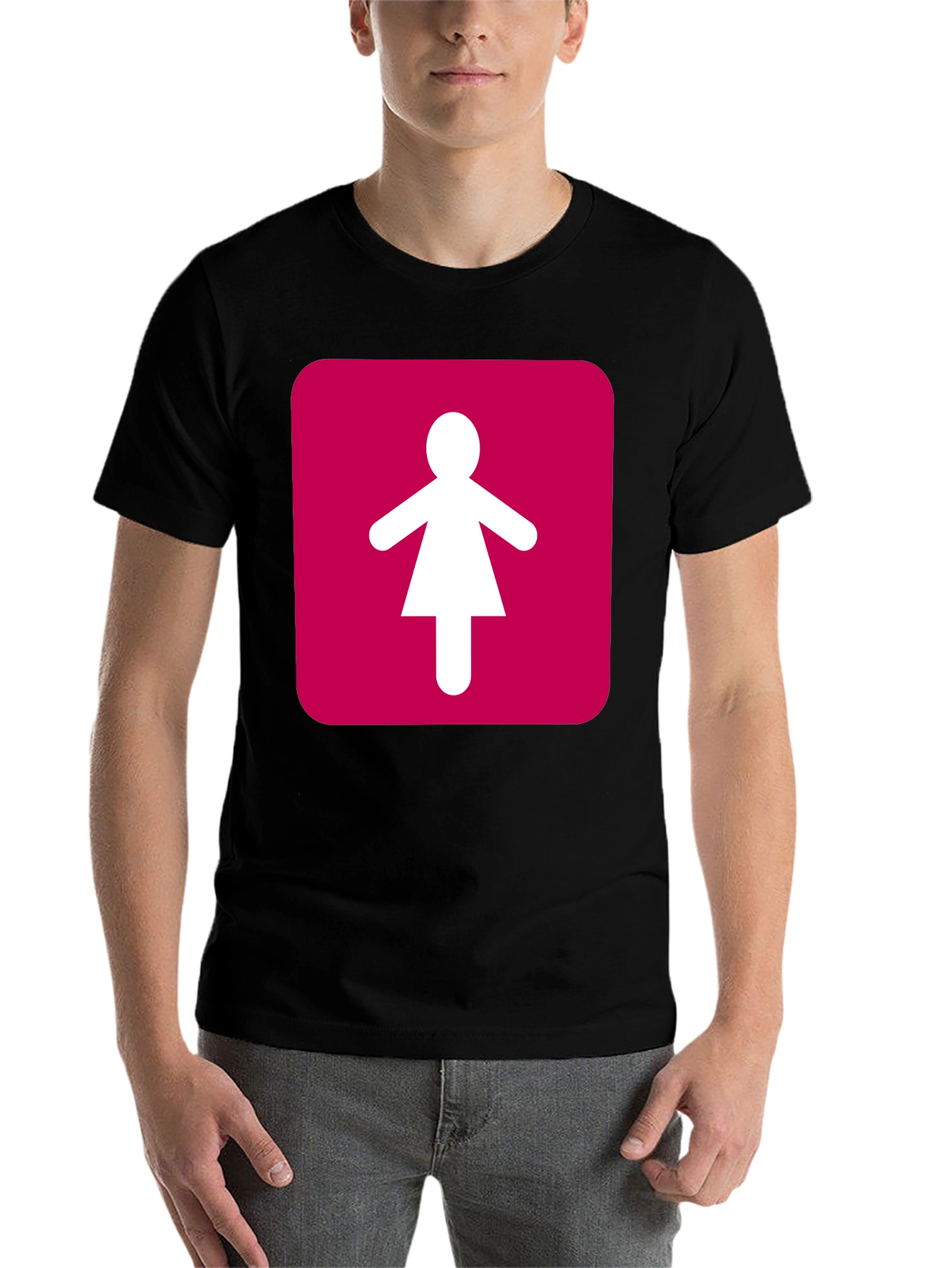 Girl Symbol Graphic Tee - Fun & Casual Black T-Shirt