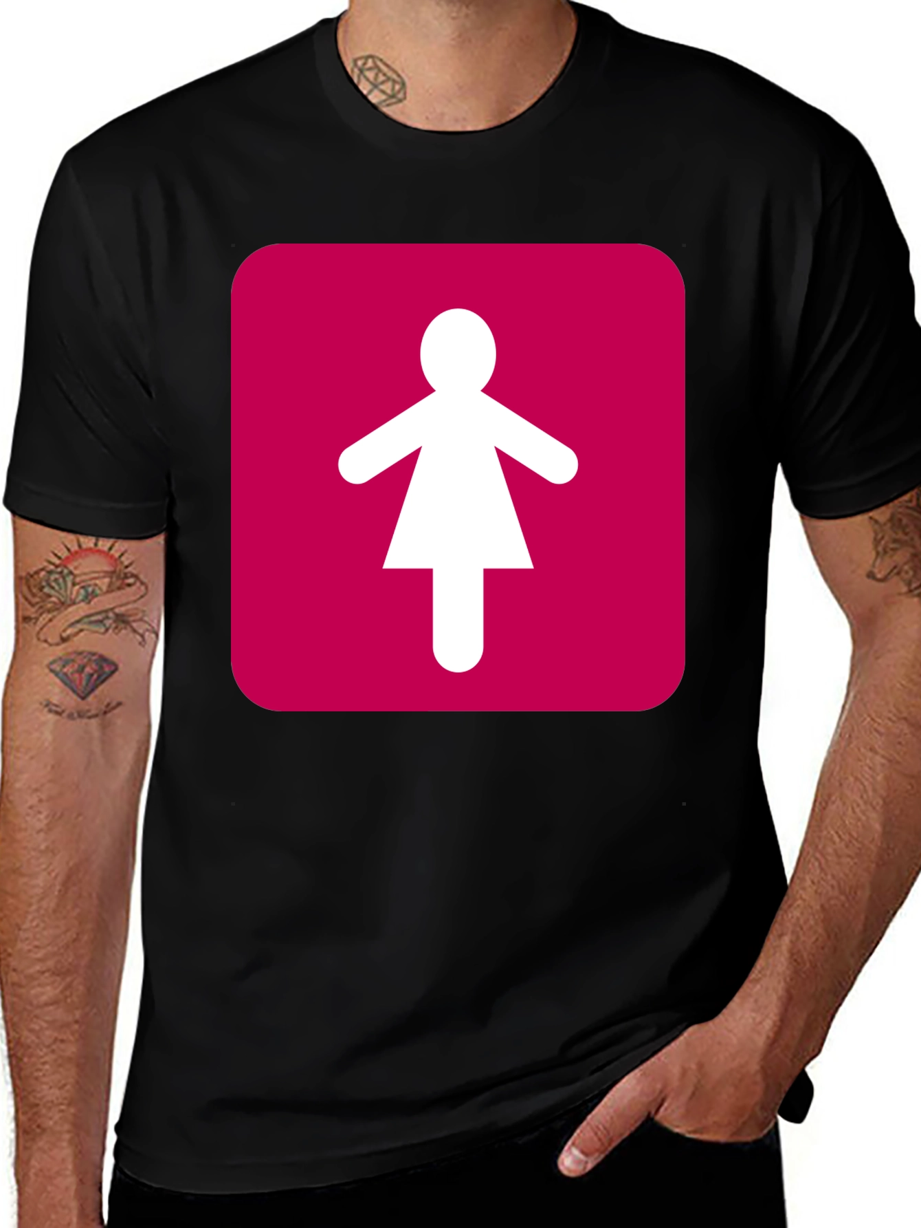 Girl Symbol Graphic Tee - Fun & Casual Black T-Shirt
