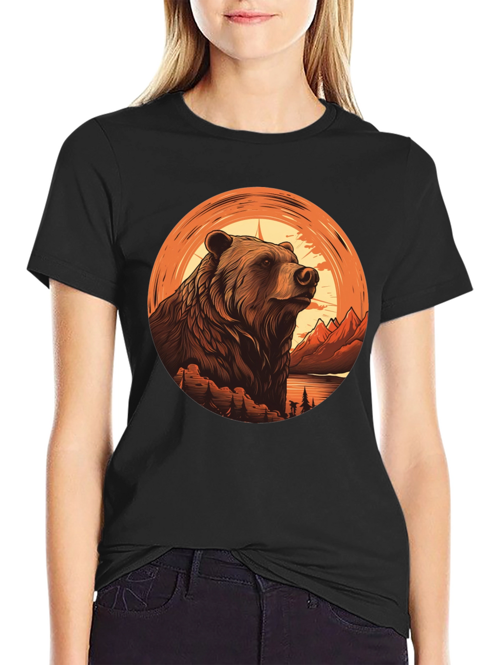 Grizzly Bear Graphic Tee - Nature Adventure Shirt