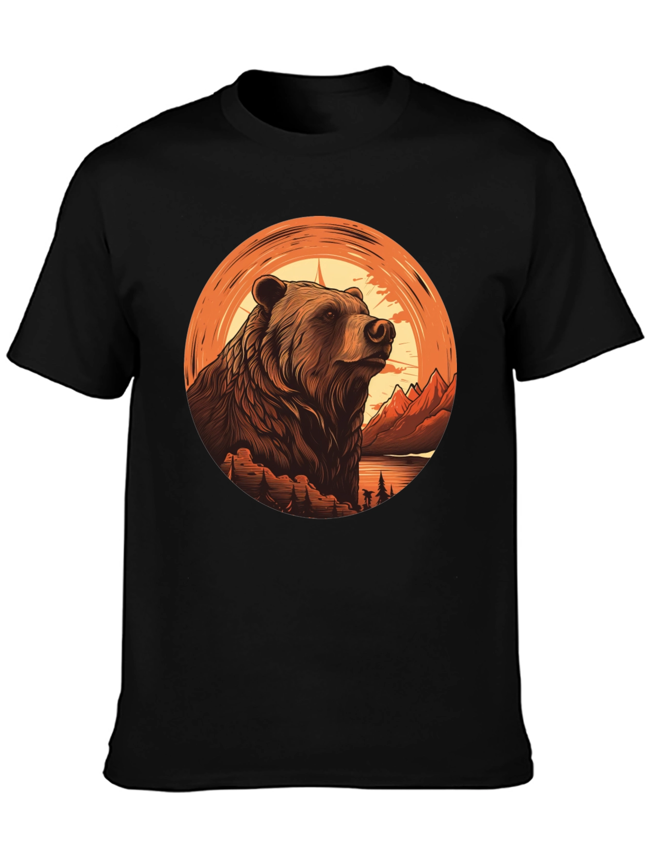 Grizzly Bear Graphic Tee - Nature Adventure Shirt