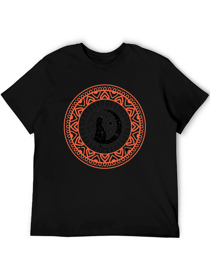 Black Cat Moon Mandala Graphic Tee