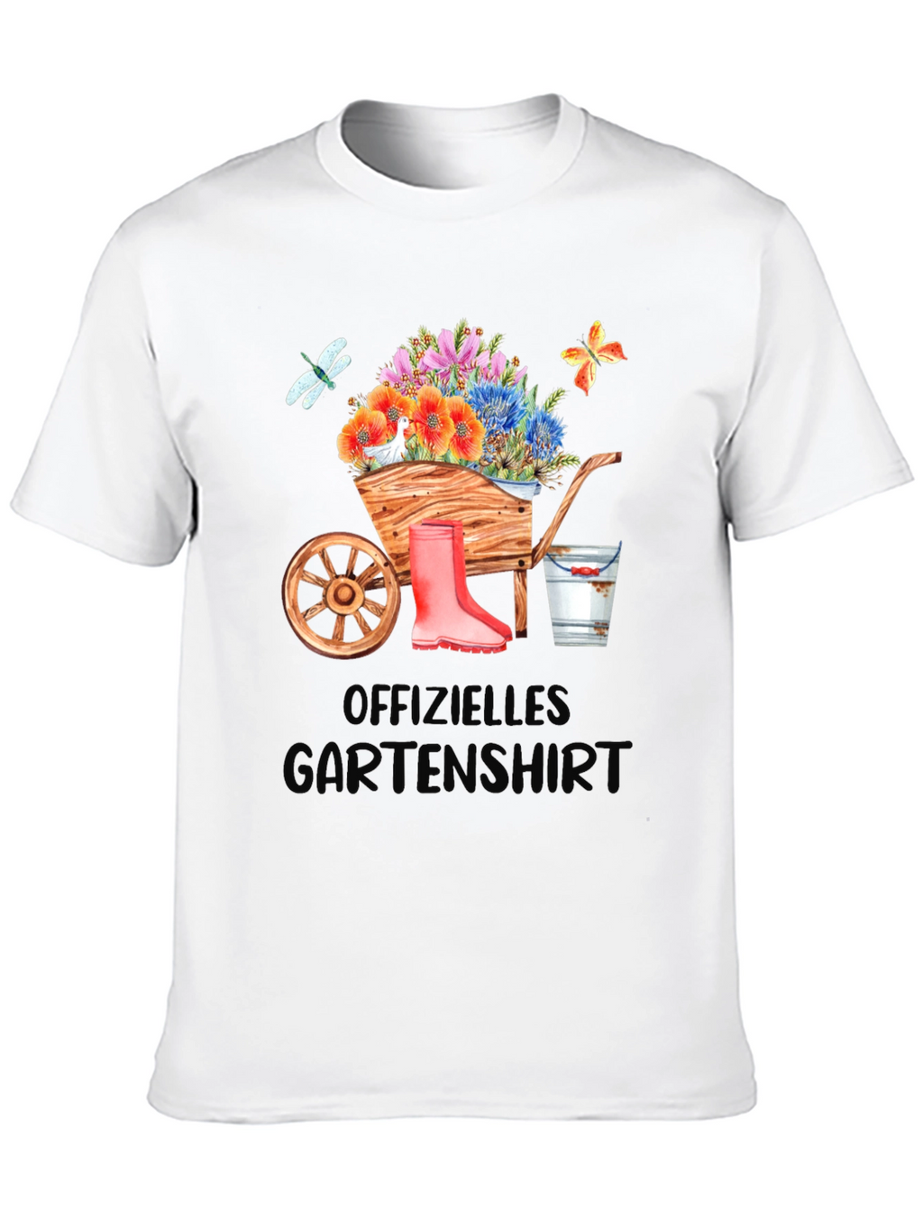 Gardening T-Shirt with Wheelbarrow Design