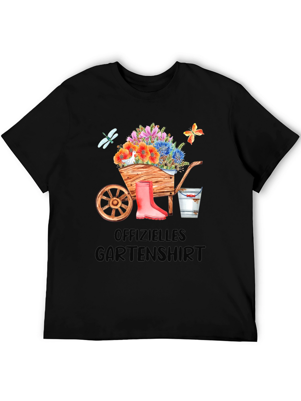 Gardening T-Shirt with Wheelbarrow Design