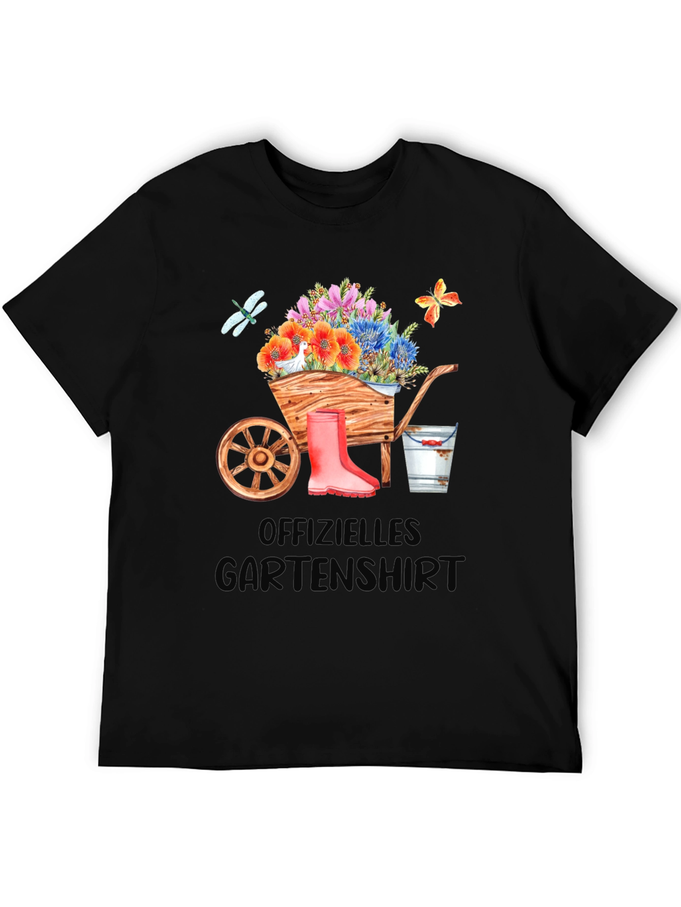 Gardening T-Shirt with Wheelbarrow Design