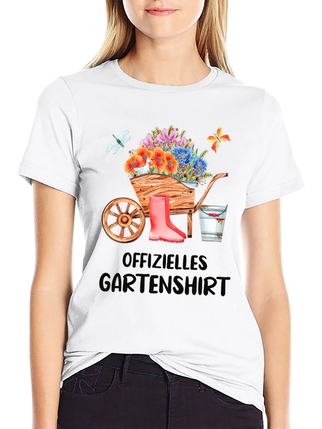 Gardening T-Shirt with Wheelbarrow Design