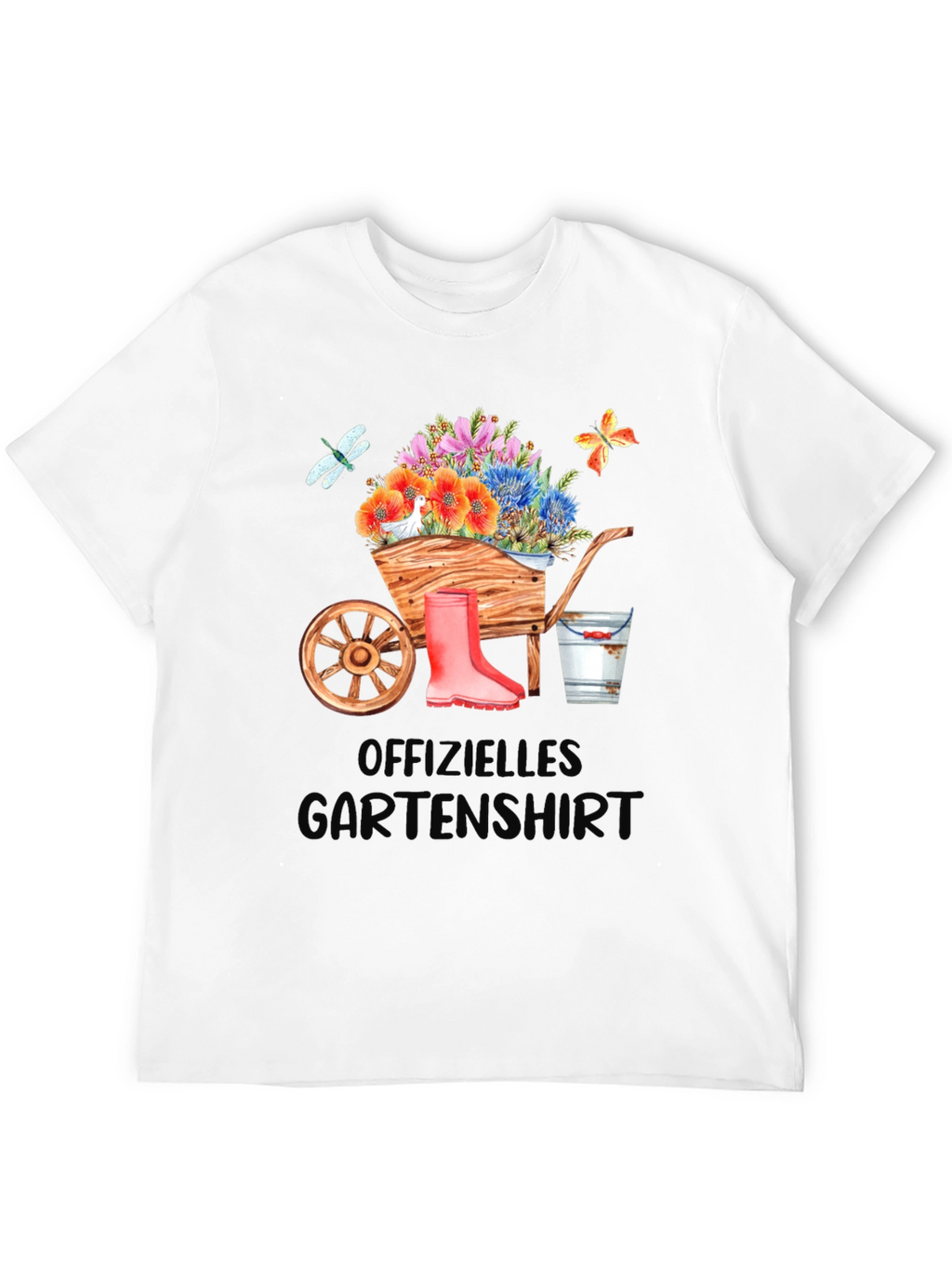 Gardening T-Shirt with Wheelbarrow Design
