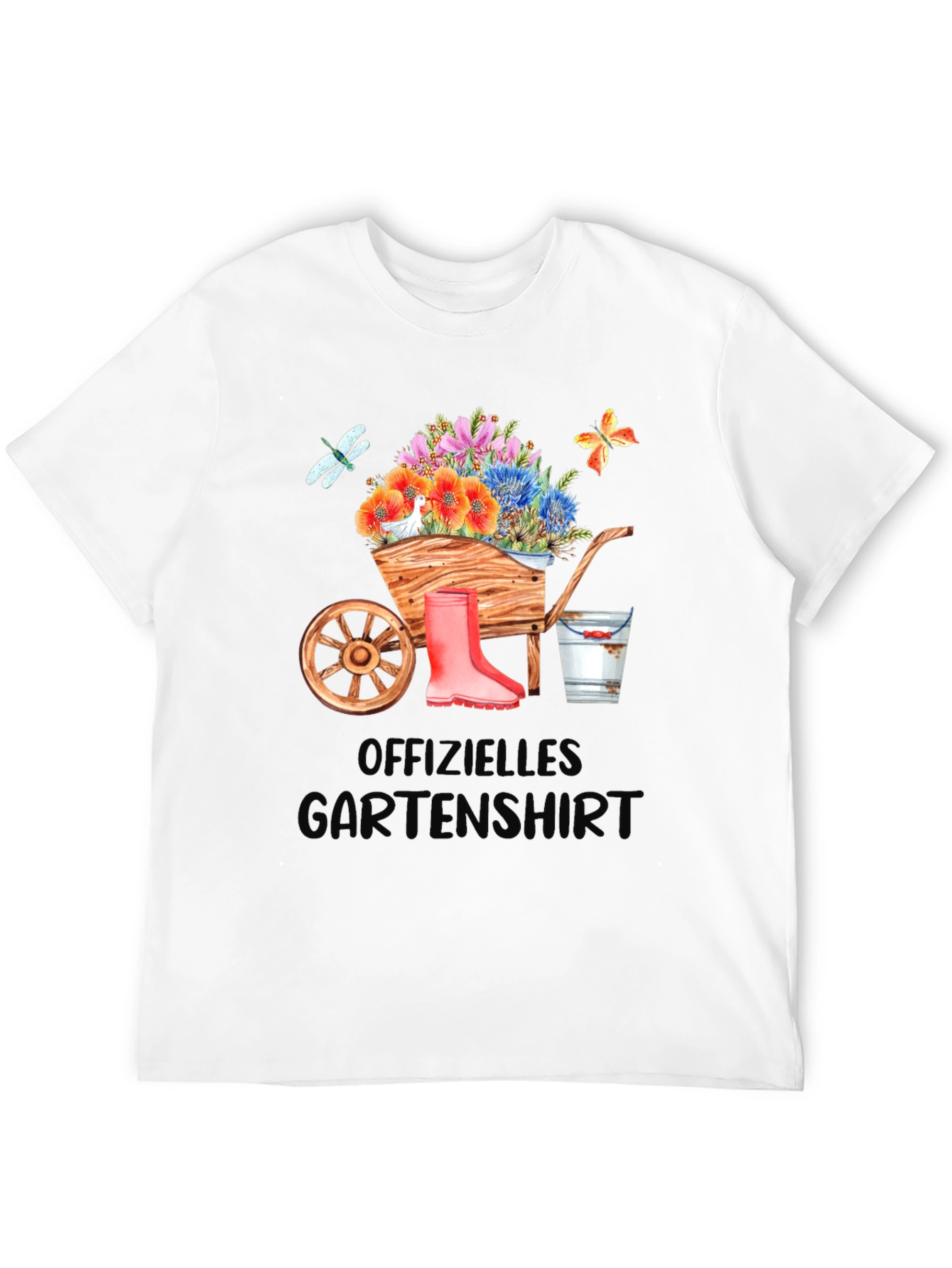 Gardening T-Shirt with Wheelbarrow Design