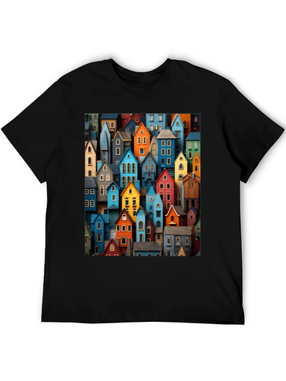 Colorful Houses Graphic T-Shirt