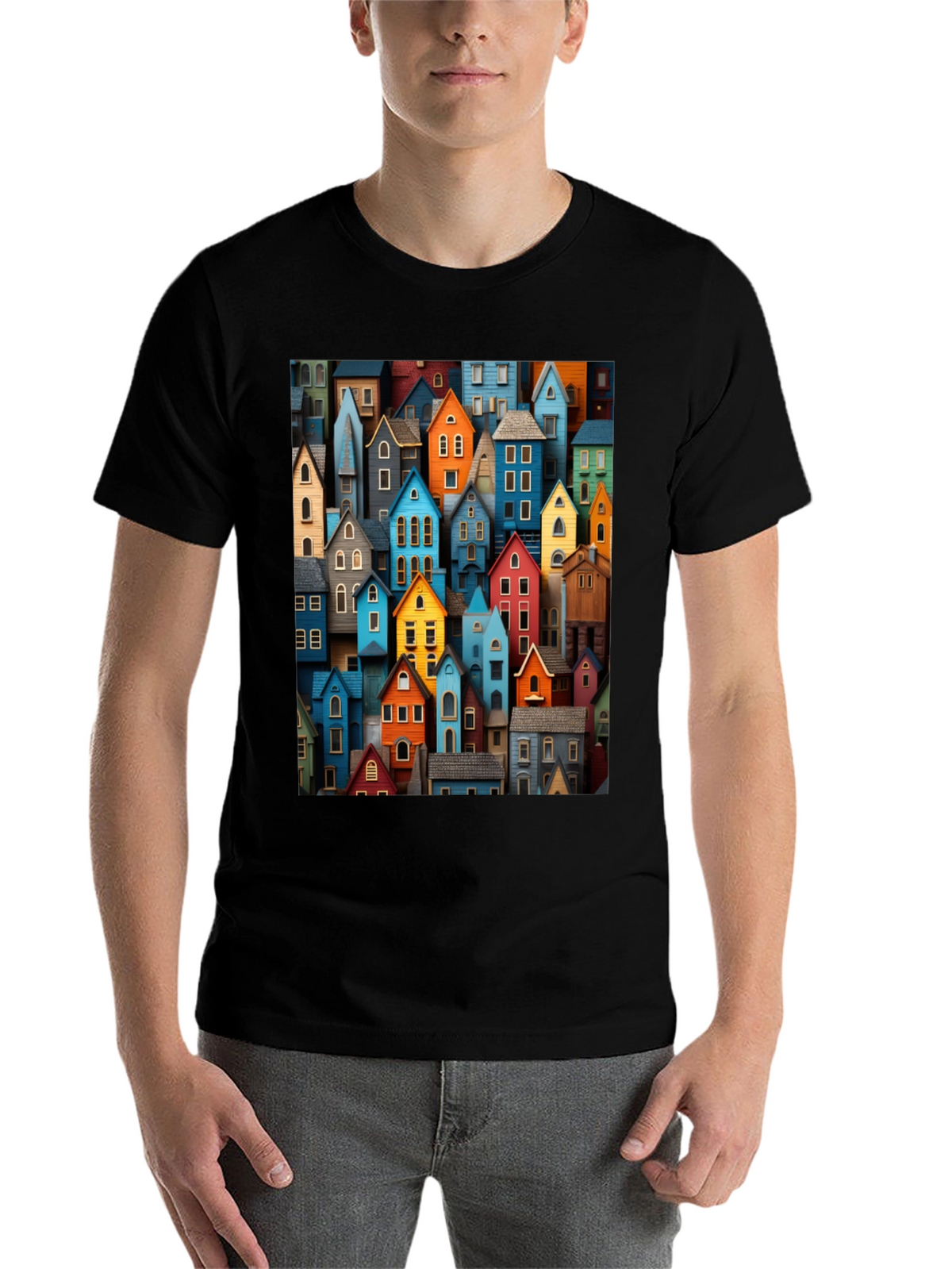 Colorful Houses Graphic T-Shirt